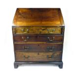 A late 18th century mahogany bureau,