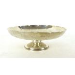 A silver hallmarked petal design pedestal rose bowl, Birmingham 1973, dia. 20 cm, h. 6.