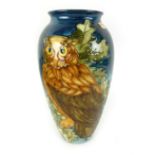 Sally Tuffin for Moorcroft, a limited edition vase decorated in the 'Eagle Owl' pattern,