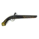 A reproduction Dragoons pattern flintlock pistol with 9.