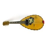A mid 20th century mother of pearl inlaid mandolin, bearing stamp 'Grasso Toscano santi,