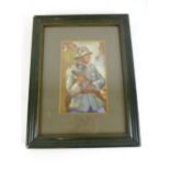 A framed and glazed oil on board of a Second World War German soldier, unsigned,