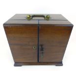 A late 18th century mahogany travelling medicine cabinet,