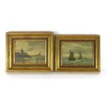 Late 19th/early 20th century Dutch School, a study of three sailing boats at sea,