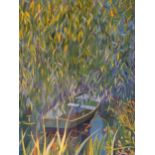 Peter Welton (Contemporary, Leicestershire), 'Boat at Giverny', signed in pencil,