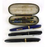 A cased Conway Stewart fountain pen and mechanical pencil set,
