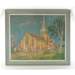 Derek Inwood (1925-2012), a study of Solihull church, signed, oil on board,