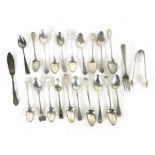 A mixed collection of silver hallmarked spoons and forks, various dates and makers,