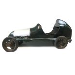 A mid-20th century pedal car modeled as a Austin Pathfinder,