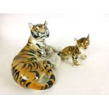 A large ceramic figure modeled as a tiger, marked USSR underneath,