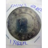 A 1912 Chinese one Yuan coin,