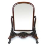 A Victorian mahogany toilet mirror,