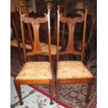 DINING CHAIRS, a set of six, Arts & Crafts, oak,