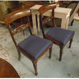 DINING CHAIRS, a set of four, George IV rosewood with decorative swan and fan splats,