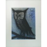 BERNARD BUFFET (French, 1928-1999), 'Owl', lithograph in colours, printed by Mourlot,