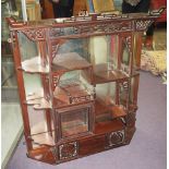 HANGING SHELVES, circa 1900, Chinese, hardwood, with mirrored back,