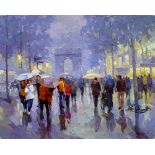 SERGEI MENYAYEV (Russian, 20th/21st century) , 'Paris', oil on canvas, 40 x 50cm, signed and framed.