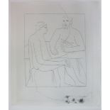 PABLO PICASSO, (Spanish,1881-1973) 'Numa suit les cours de Pythagore' (1930) original etching.