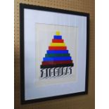 JOE TILSON (British,1928) 'Ziggurat', screenprint, woodcut printed in colours, on arches paper,
