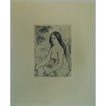 PIERRE AUGUSTE RENOIR (French, 1841-1919), 'Baigneuse' drypoint etching circa 1905,