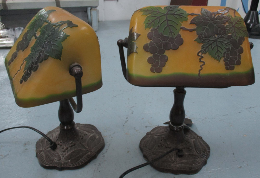 BEDSIDE LAMPS, a pair,