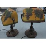 BEDSIDE LAMPS, a pair,