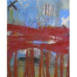 GINETTE FIANDACA (b. 1949), 'Abstract' mixed media on canvas, 150cm x 121cm. Signed verso.