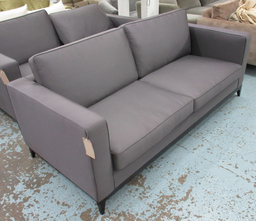 SOFA, contemporary style grey, 98cm x 90cm H x 200cm L.