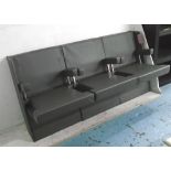 CINEMA SEATS, model 'Genya' by Lamm, flip down, grey leather a row of three,