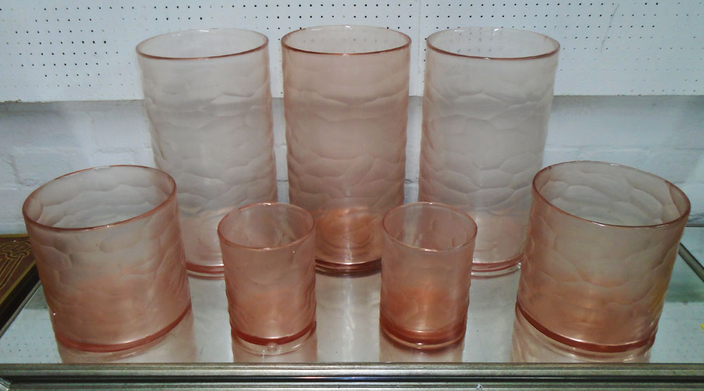 EICHOLTZ FONTANA HURRICANE LAMPS, a set of seven, of various graduated sizes.