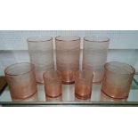 EICHOLTZ FONTANA HURRICANE LAMPS, a set of seven, of various graduated sizes.