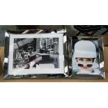 AUDREY HEPBURN PICTURES, a set of two, in mirrored frames, 70cm x 90cm and 60cm x 50cm.