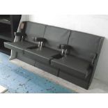 CINEMA SEATS, model 'Genya' by Lamm, flip down, grey leather a row of three,