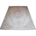 THE RUG COMPANY AUBUSSON CARPET, 316cm x 241cm, traditional rose and scroll decoration.