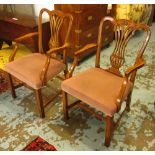 DINING ARMCHAIRS, a set of eight, Chippendale style,