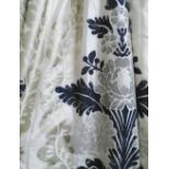 CURTAINS, a pair, in floral silk from Designer's Guild, lined and interlined,