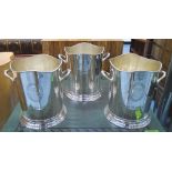 WINE COOLERS, a set of three, Louis XV style, plated, 23cm W.