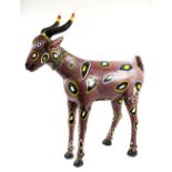 MASQUERADE GOAT, West African, carved and painted wood, 86cm nose to tail x 92cm H maximum.