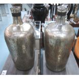 WINE BOTTLES, a pair, French style with antique effect mirrored finish, 48cm H.
