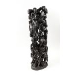 MAKONDE SCULPTURE, Tree of Life design, Tanzania, carved ebonywood, 64cm H.