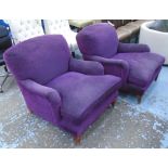 GEORGE SHERLOCK ARMCHAIRS, a pair, Howard style,