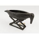 BAMILEKE BRONZE BIRD VESSEL, Cameroon, 32cm L x 16cm H, [Provenance: Christie's Lot 161,