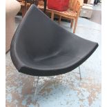 GEORGE NELSON COCONUT CHAIR, by Vitra, black leather, 104.5cm W. (with faults).