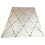 BEN OURIAN BERBER CARPET, 290cm x 215cm, traditional all over diamond design.