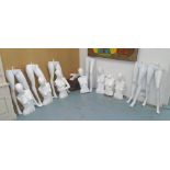 MANNEQUINS, a quantity, in white fibreglass, largest, 182cm H.