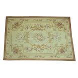AUBUSSON STYLE TAPESTRY, 176cm x 115cm, traditional rose and leaf design.