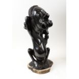 MAKONDE SCULPTURE, 'Devil with Teeth', Tanzania, carved ebonywood, 51cm H.