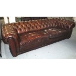 CHESTERFIELD SOFA, vintage, of large proportions,