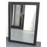 WALL MIRROR, with rectangular black moulded frame, 100cm x 72cm.