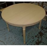 DINING TABLE, circular, Swedish style in cream finish on turned supports, 110cm diam x 74cm H.